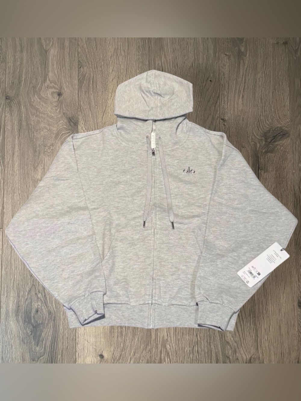 Alo Accolade Zip Up Hoodie Sweatshirt Grey Size Large